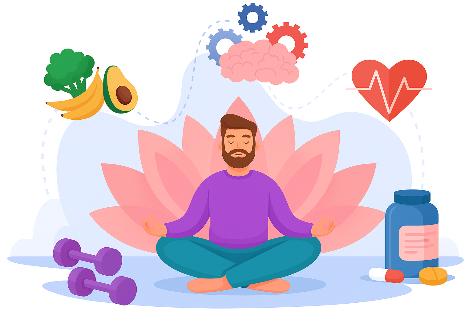 Person practicing yoga for mental and body wellness